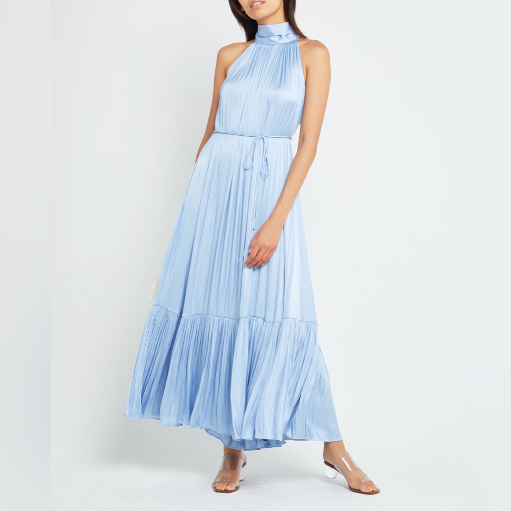 Mango Blue Pleated Maxi Dress / Opt Anika